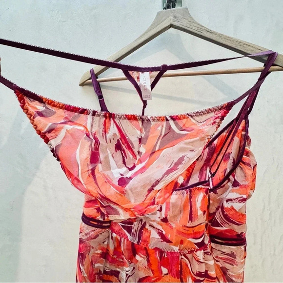 Cacique || Sheer Night Top & Thong in Vivid Multi Color Dreams 26/28 (3x) - Picture 10 of 10
